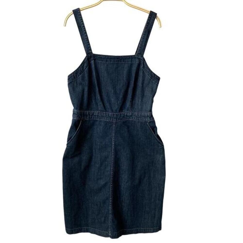 Universal‎ Thread Y2K Denim Overall Mini Dress Size 10 Blue High Waisted Pockets